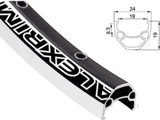 Alexrims Rim Mtb En24 29''x32 Holes Tubeless Ready Disc Brake Nipples Black Alx-en2429