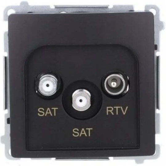 Kontakt-Simon TV-Antennensteckdose Satellit Grundlegend in Schwarz Farbe BMZAR+SAT3.1-P2.01/49