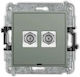 Karlik TV-Antennensteckdose und Satelliten in Silber Farbe 61MGFBO-2