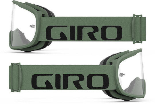 Giro Cycling Glasses with Green Frame and Transparent Lenses