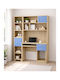 Birou pentru copii cu Bibliotecă Albastru deschis 140x55x180cm