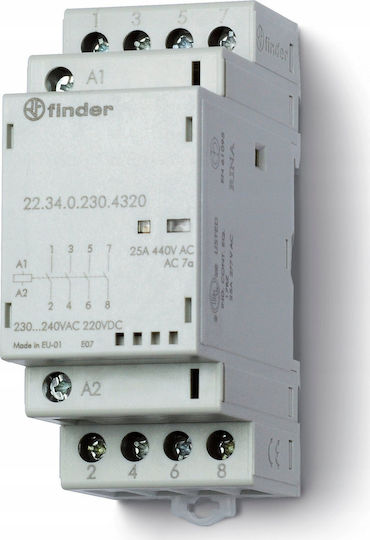 Finder Four Pole Rail Switch 24V 25A