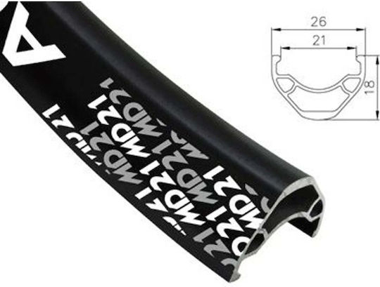 Alexrims Rim Mtb Md21 29''x32 Holes Tubeless Ready Disc Brake Nipples Black Alx-md212932