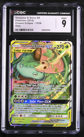 Venusaur & Snivy Gx Cosmic Eclipse #1 Cgc 9