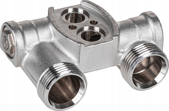 Fondital Ъглов Свързващ Радиаторен Клапан Blitz Calidor Extratherm 50mm 3/4" Eurocono Никелиран Мед Обратен Клапан