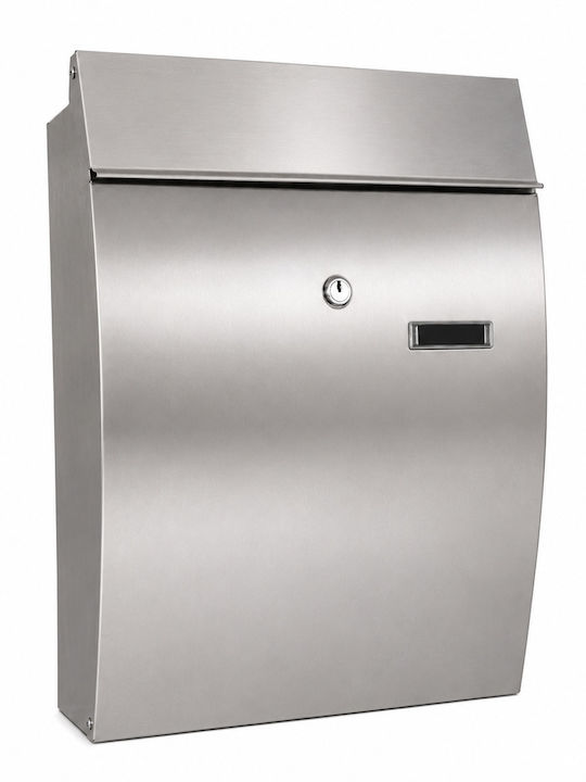 Import Hellas Τχ 572 Cutie Poștală de Exterior Metalică în Culoare Argintie