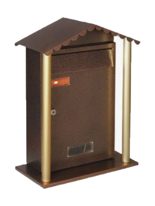 Viometal Cutie Poștală În Aer Liber Metalică Maro 34x17x41cm