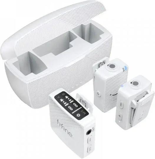 Fifine Fifine Drahtloses Dynamisches Mikrofon Set für Mobiltelefon in Weiß