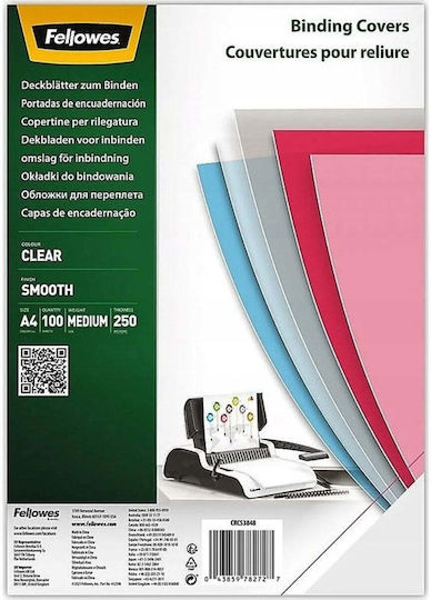 Fellowes Transparente Deckblätter Buchbinderei Smooth A4/250µm 100