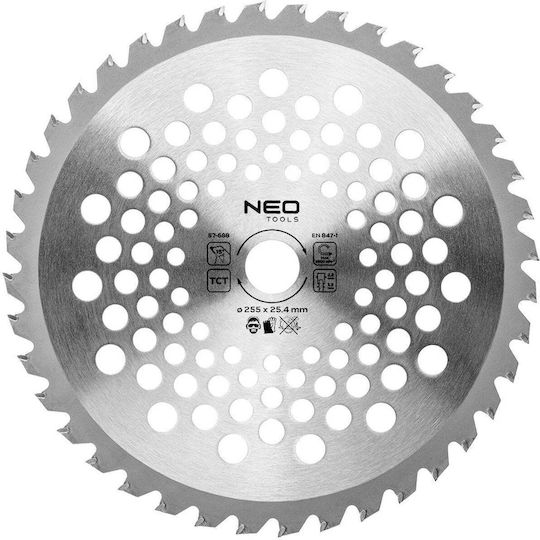 Neo Brush Cutter Blade Gasoline Carbide 255 X 25.4 Mm 40 Teeth Shrubby Vegetation