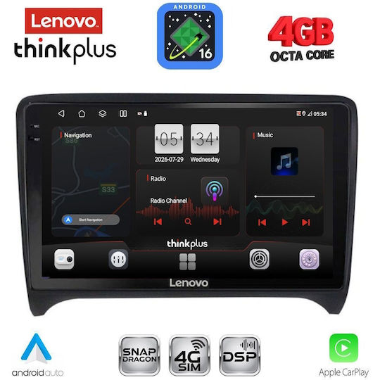 Lenovo Lenovo Auto-Audiosystem für Audi TT 2007-2015 Bluetooth USB Eingebautes Wi-Fi GPS Apple CarPlay Android Auto mit 9 Zoll Touchscreen LTG 7009 CPA