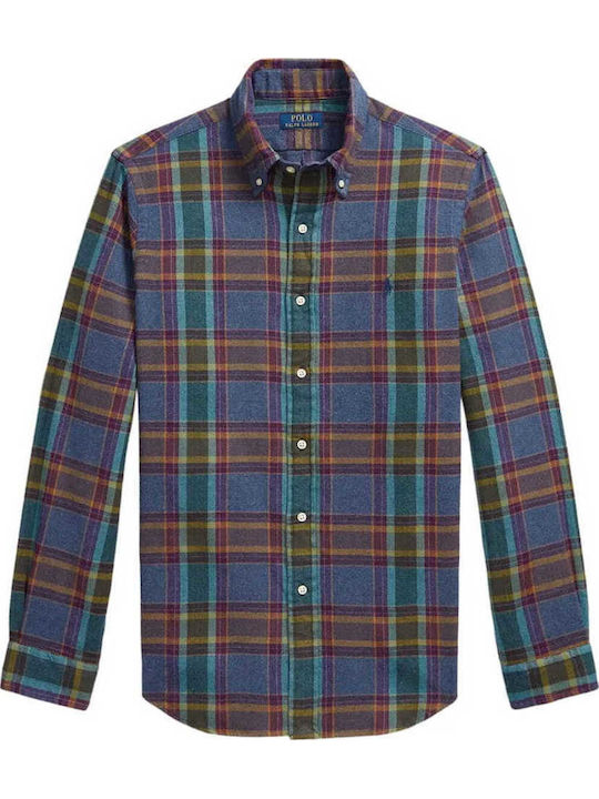 Long Sleeve Shirt Regular Fit Checked Multicolour/Checked