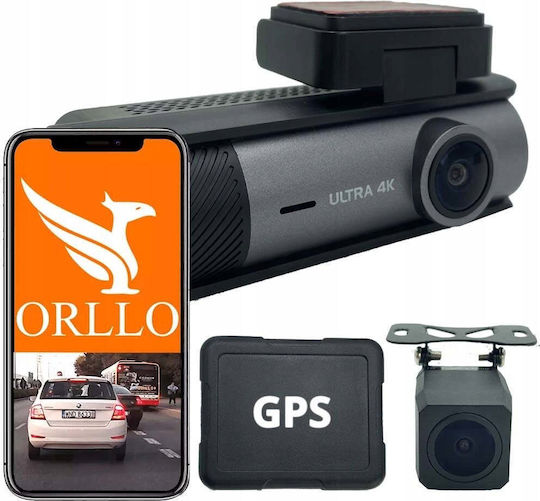 Orllo RX-700 Pro Autodigitale Videorekorder Set Mit 4K Kamera auf Windschutzscheibe Mit Bildschirm 2.99 Bluetooth WLAN GPS & Rückfahrkamera