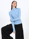 Women's Turtleneck Sweater Light Blue