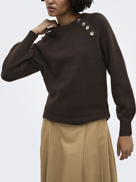 Only Life Damen Langärmeliges Top Braun