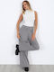 Women's Fabric Trousers with Rubber Band Grey