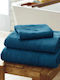 Isadore Lorraine Set Bath Towels 3 Pieces Petrol Blue Weight 500gsm