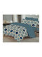 Bettlaken Set Einzel 160x260cm Blau 3Stücke