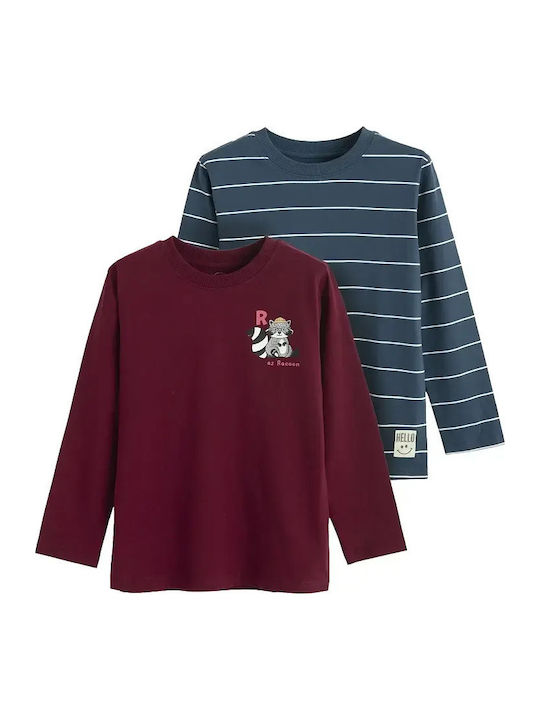 Set Kids Tops Burgundy and Blue