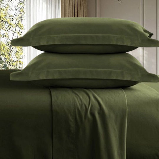 SpitiBazaar Σετ Σεντόνια Υπέρδιπλα 240x260εκ. Χακί (4τμχ)