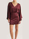 Summer Mini Evening Dress Burgundy