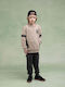 Kids Sweatpants Set Beige Grey