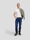 West Herren Jeanshose Regulär Gerader Schnitt Marineblaue