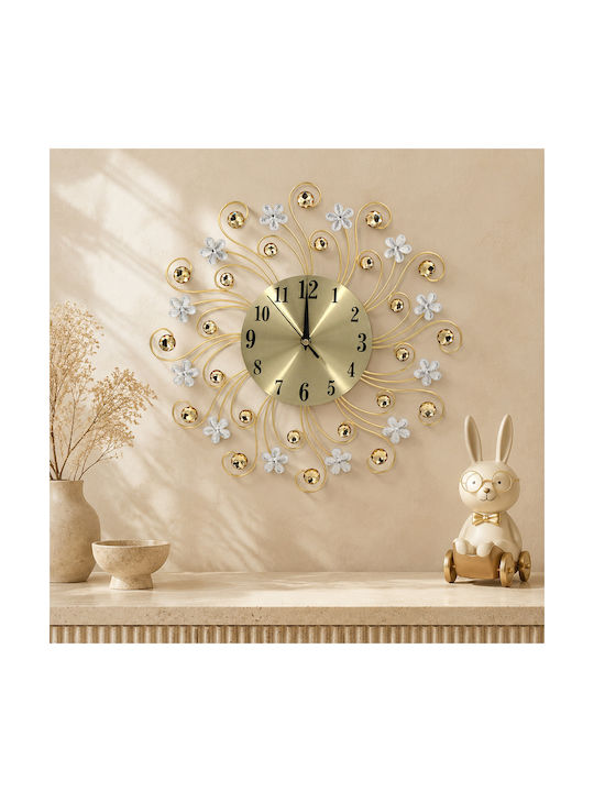 Keskor Keskor Metallische Goldene Wanduhr Ø38cm