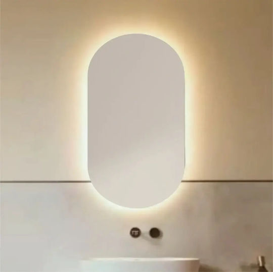 SteweHome Οβάλ Καθρέπτης Μπάνιου Led 45x85cm