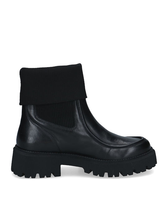 Leather Women's Ankle Boots Black
