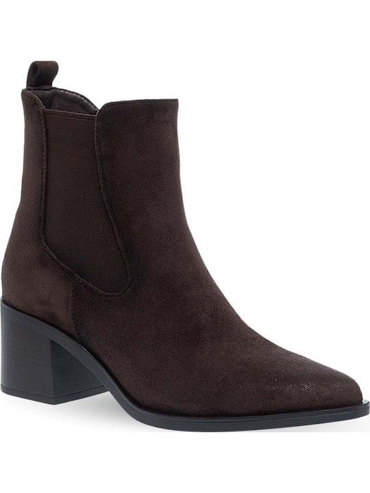 Parex Parex Damen Chelsea-Stiefel Braun mit Absatz