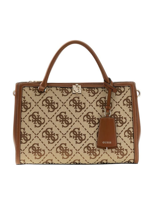 Guess Audrey Women's Shoulder Bag Latte Logo