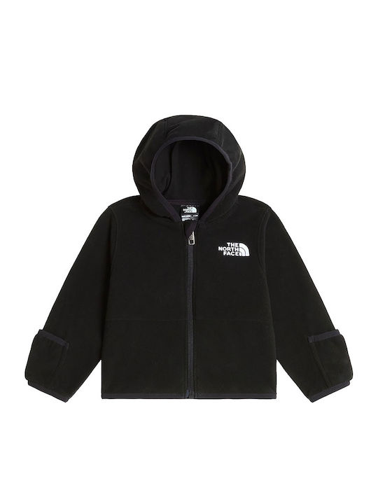 Fleece Kids Hooded Sweatshirt Cardigan Black Glacier