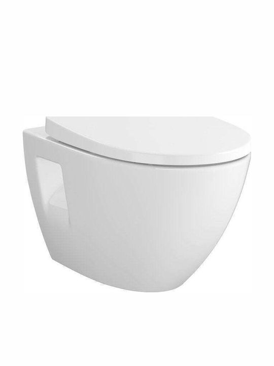 Cersanit Moduo Wall-Mounted Toilet with Slim Duroplast Soft Close Cover White 5901771091608