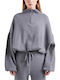Damen Langärmeliges Pullover mit Reißverschluss Grau 31001679-grau