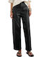 Women's Fabric Trousers in Loose Fit Black
