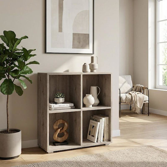 Smart 4p Библиотека Подова Дървена Сива 74x29x76cm