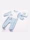Evita Mini Full Body Set Onesie with Cap Velvet Light Blue 2 Pieces
