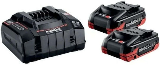 Metabo Σετ 2 Μπαταριών Εργαλείου 18V Χωρητικότητας 4Ah με Φορτιστή