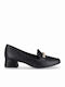 Loafer Γόβες με Χοντρό Χαμηλό Τακούνι Μαύρες