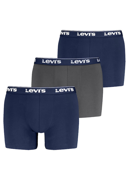 Levi's Boxeri pentru bărbați Blue/Grey Combo 3Pack