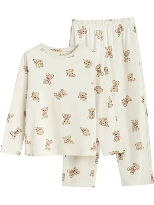 Cool Club Pijama din Bumbac pentru Copii, Bej