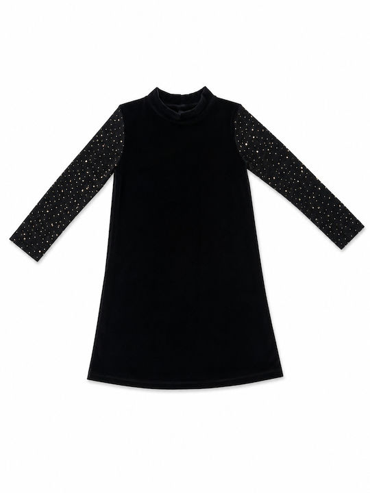 Girls Velvet Dress Black