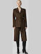 Moutaki Damen Leder Blazer Braun