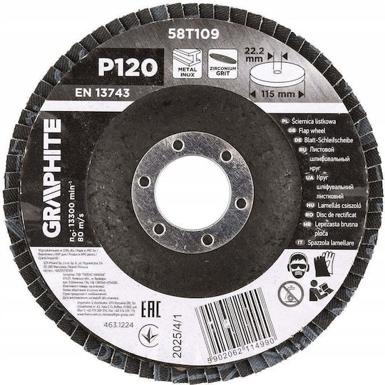 Graphite Zirkonischer Schleifscheiben Flügel 115 X 22,2 Mm P120