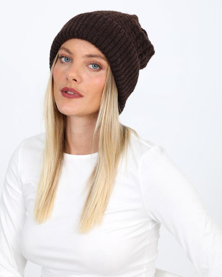 Unisex Beanie Strickmütze in Braun Farbe