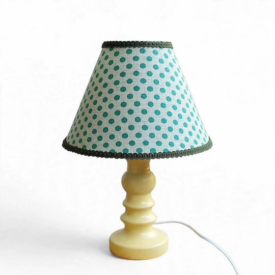 Ceramic Table Lamp for E27 Fitting with Green Shade and Base