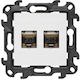 Kontakt-Simon Double External Network Socket RJ45 in White Colour N62E.01/11