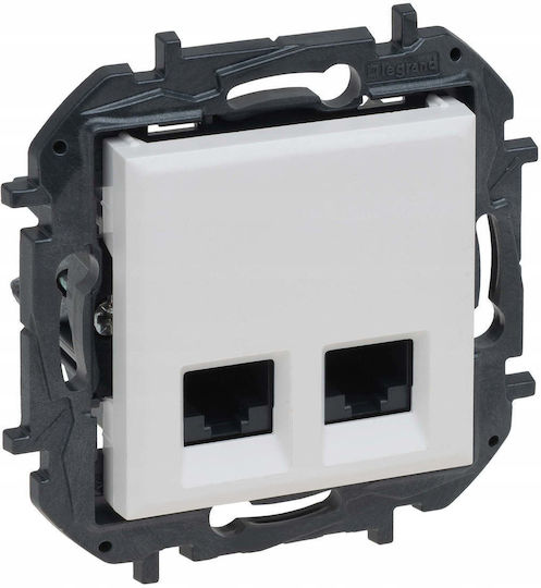 Legrand Двоен Мрежов Контакт RJ45 Тип Cat5e в Бял Цвят 863160B
