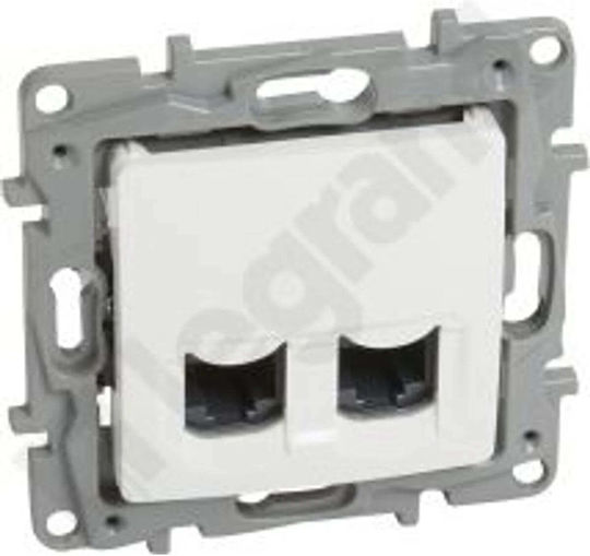 Legrand Doppelter Mechanismus Netzwerksteckdose RJ45 Typ Cat6 in Weiß Farbe 764574